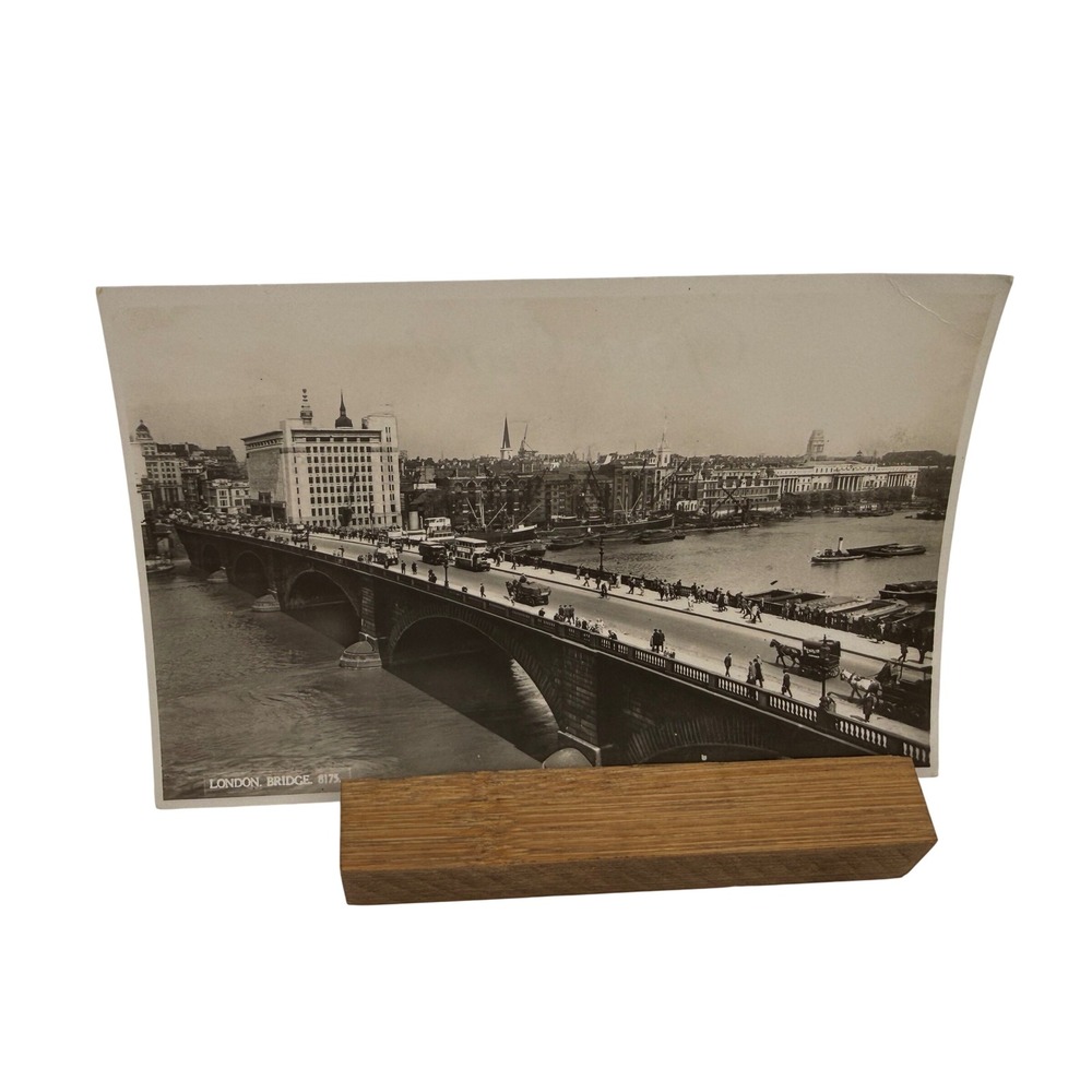 J. Salmon London‎ Bridge Postcard OS Paper Sepia Vintage British Ephemera